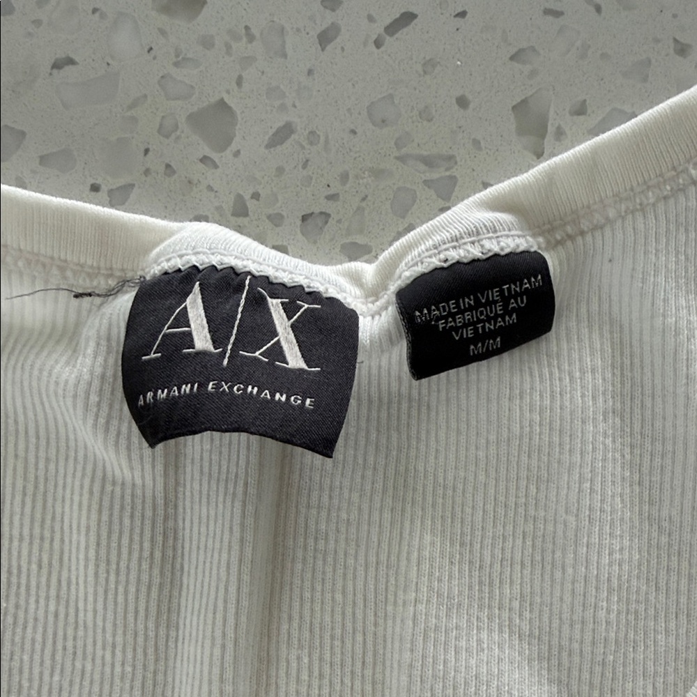 Armani Exchange Ribbed White Tank Size Medium - Picture 2 of 8